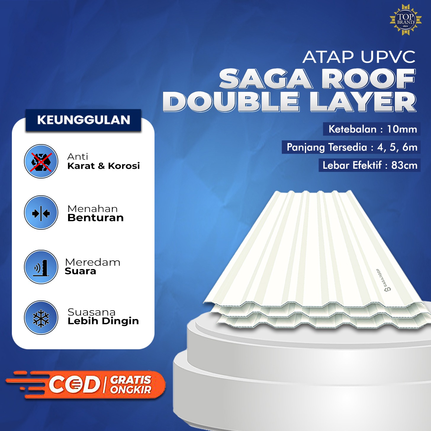 Atap UPVC Sagaroof Double Layer